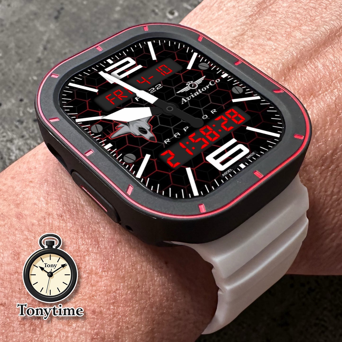Phantom Redline Glow Ultra Modification Kit – Apple Watch Ultra 49mm Case + Glow in the Dark Band