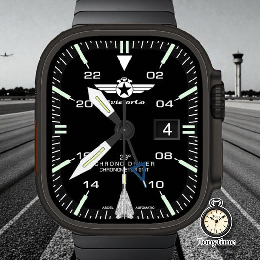 AviatorCo Chrono Diver – Aviation-Inspired Watch Face For Apple Watch Ultras & Series Models (Clockology)