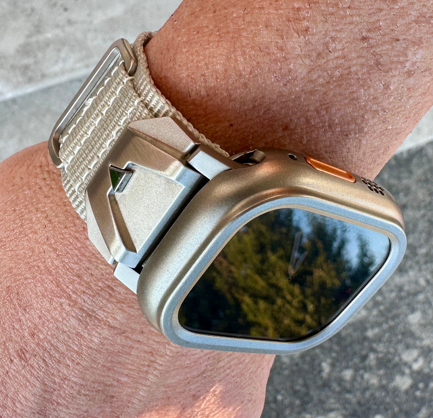 Summit Ridge Modification Kit For Apple Watch Ultra 49mm-Titanium Style Case +Rugged Band