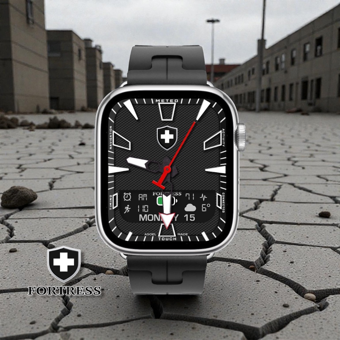 Fortress Military Apple Watch Face: Sentinel Hybrid Clockology Design