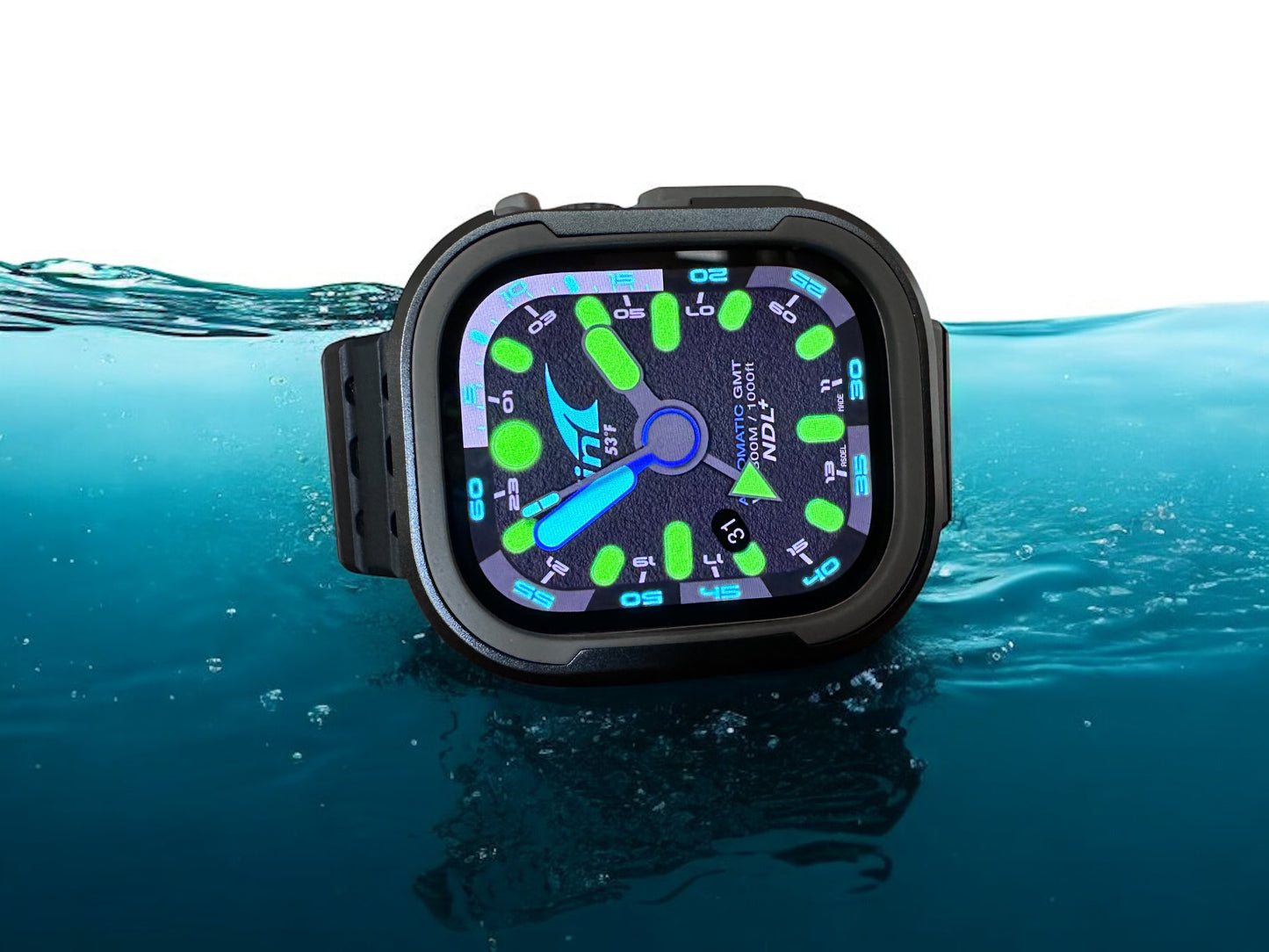Fin® Dive Master – Black Edition | Professional Dive Apple Watch Face (Clockology)