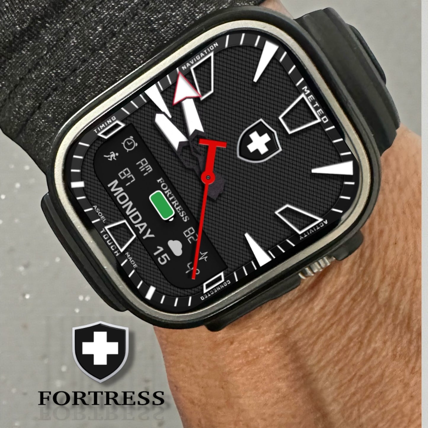 Fortress Military Apple Watch Face: Sentinel Hybrid Clockology Design