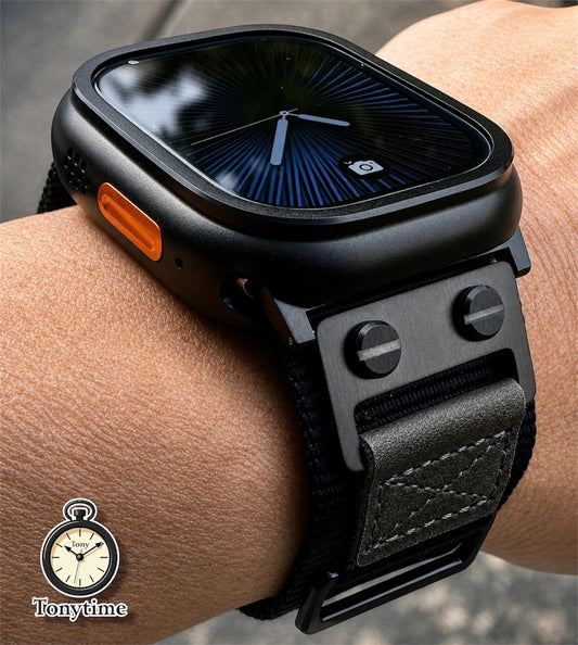 Apple Watch Ultra Armor Elite Modification Kit-Black Tactical Band + Metal Armor Case