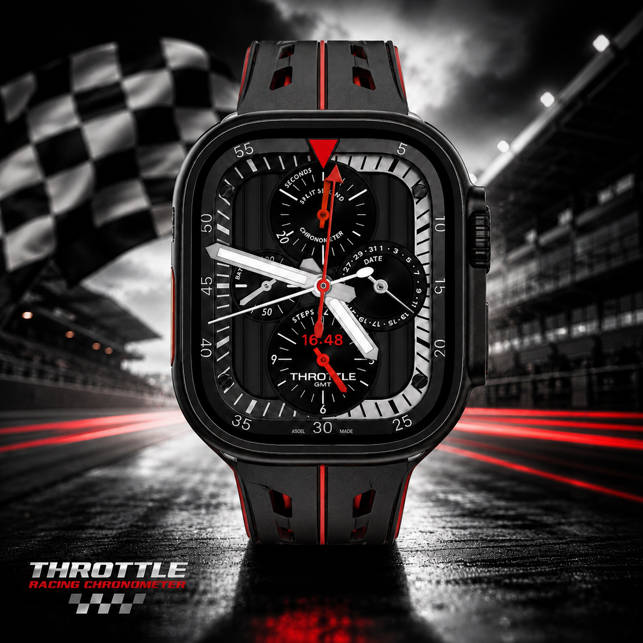 Throttle Racing Chronometer Clockology Apple Watch Face | Motorsport Watch Face