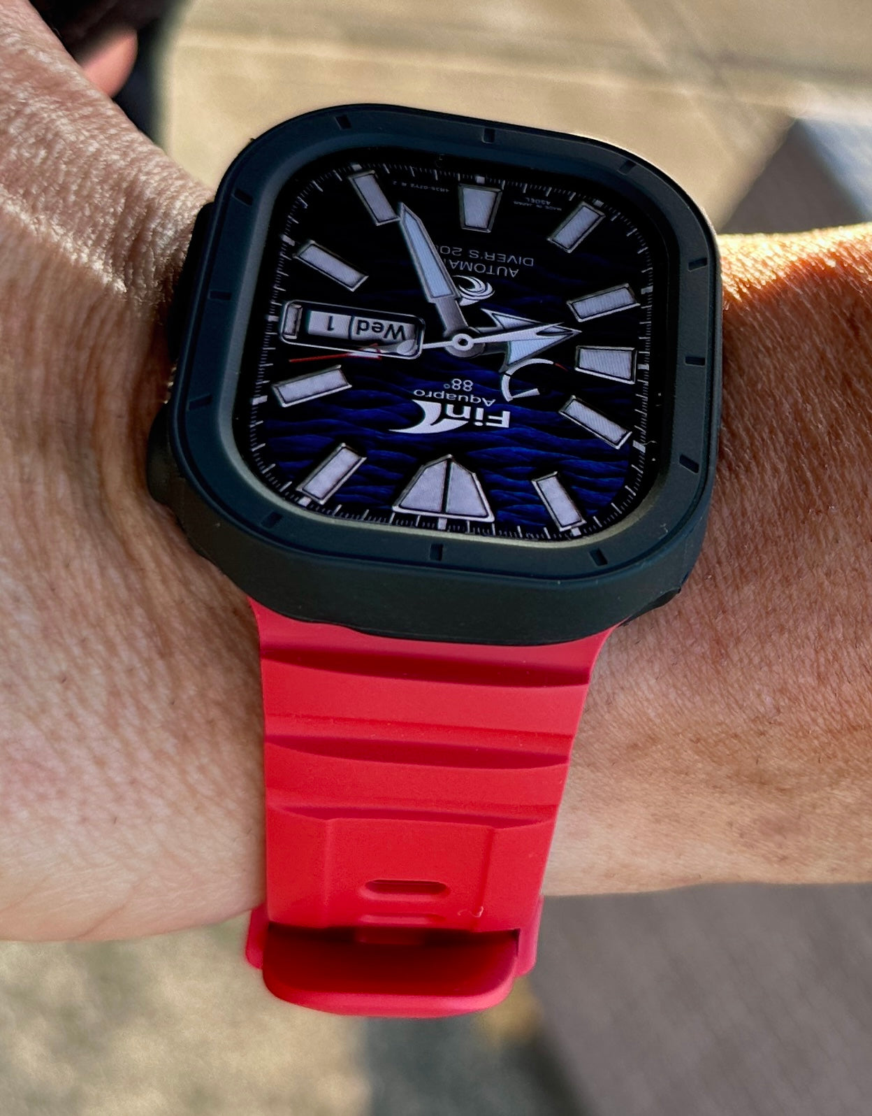 Apple Watch Ultra 49mm Redline Recon Dual-Case Mod Kit | Premium Red Band + 2 TPU Cases