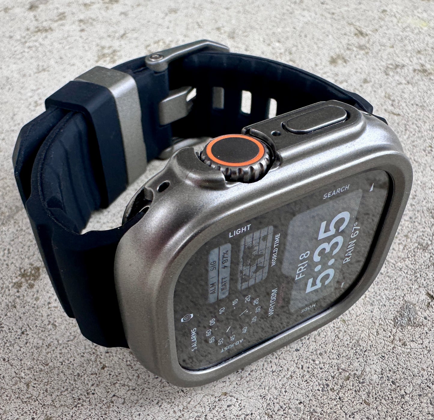 Titan Shadow Modification Kit For Apple Watch Ultra 49mm-Titanium Style Case +Rugged Band