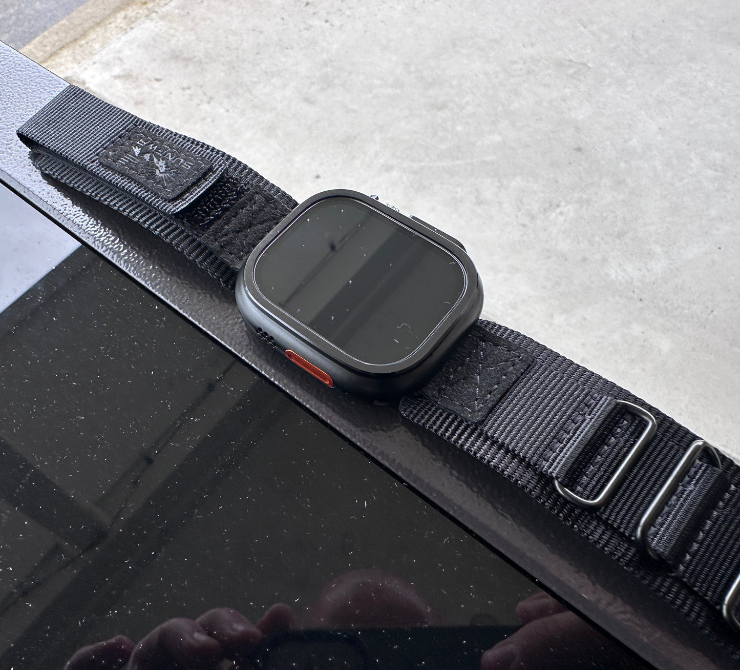 Apple Watch Ultra Stealth Forge Pro Mod Kit - Black Nylon Band+Armor CASE (49mm)