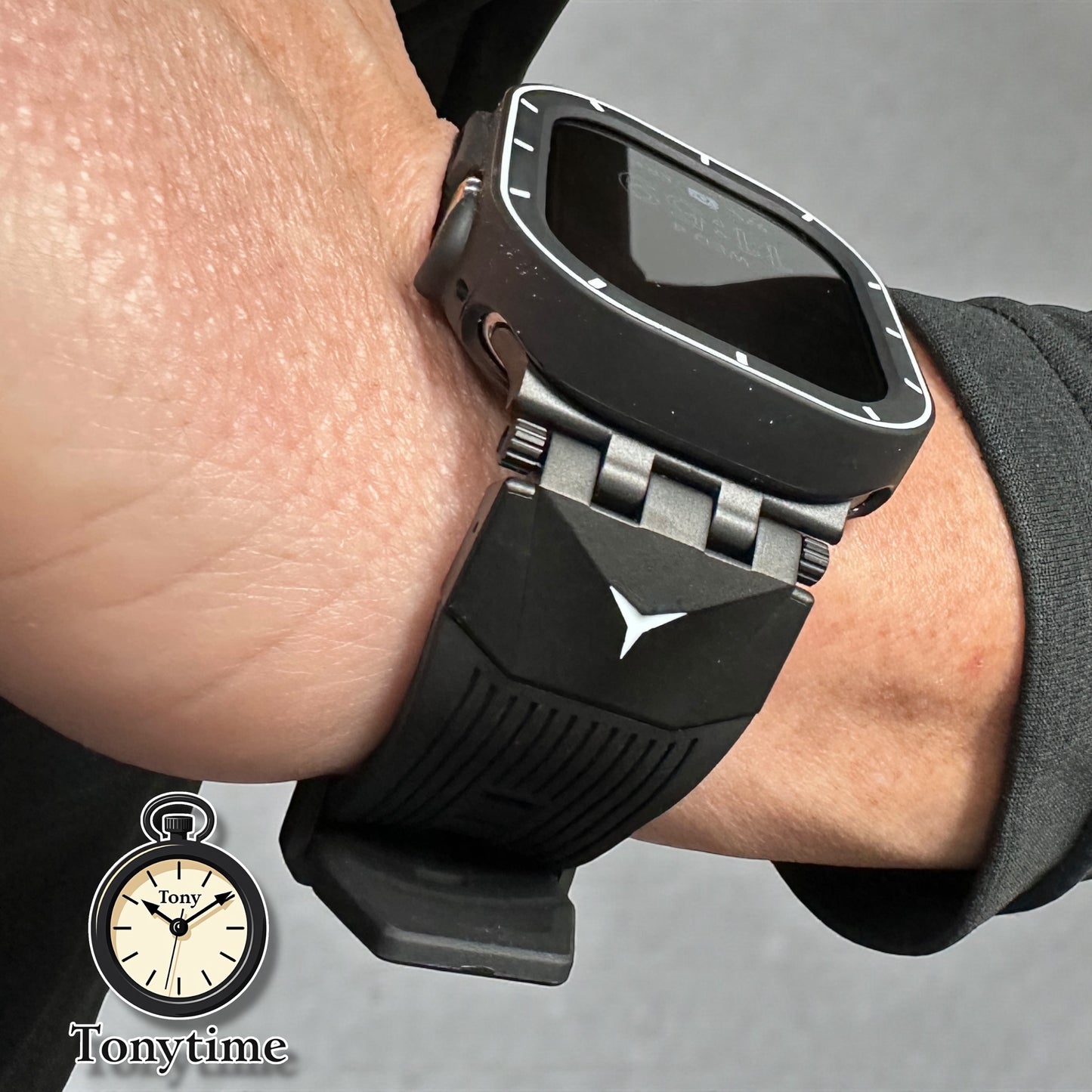 Apple Watch Ultra Modification Kit (49mm) – Stealth Series Ultra Rugged Band + Black TPU Case