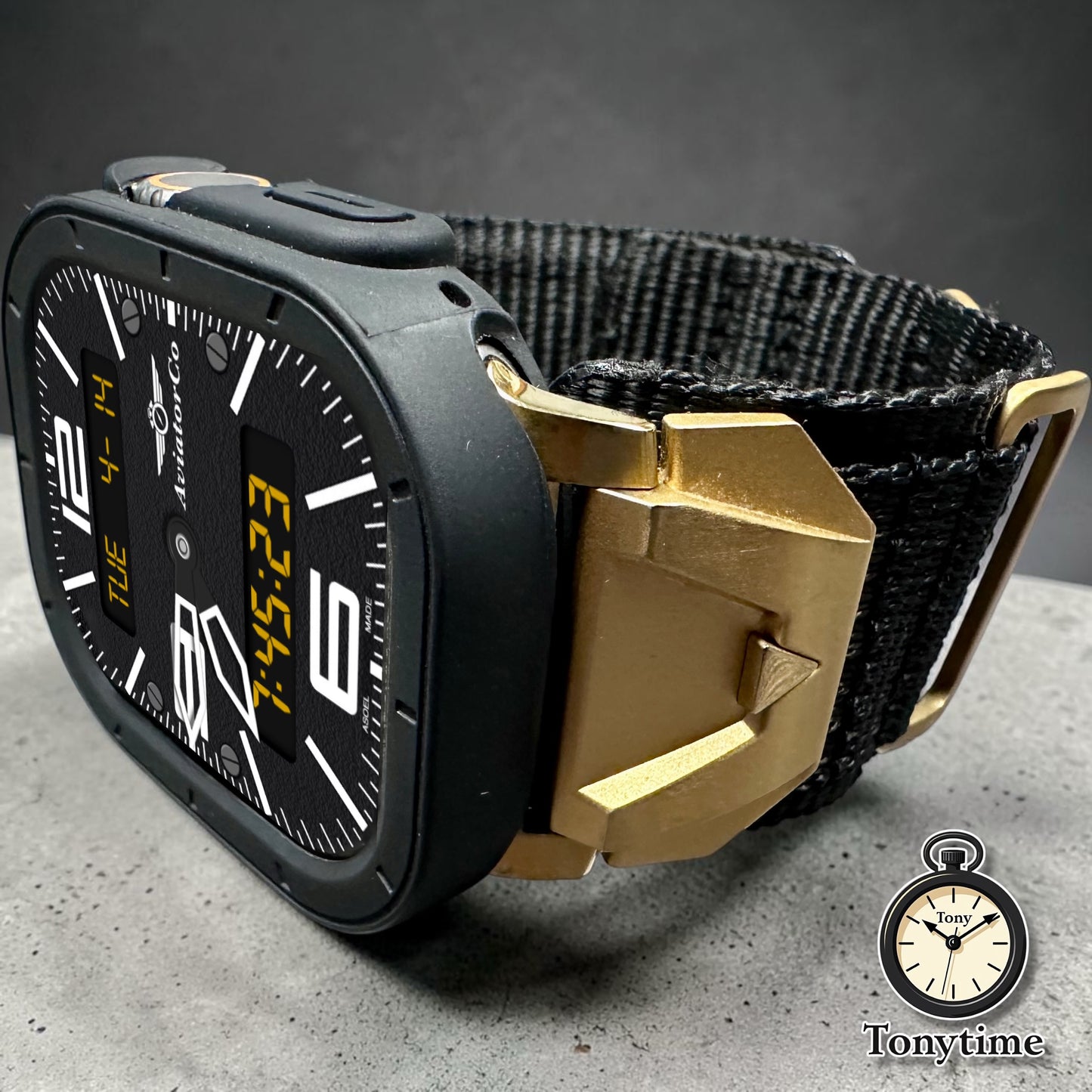 Apple Watch Ultra Stealth Vanguard Modification Kit-Black Nylon Band + Rugged TPU Case