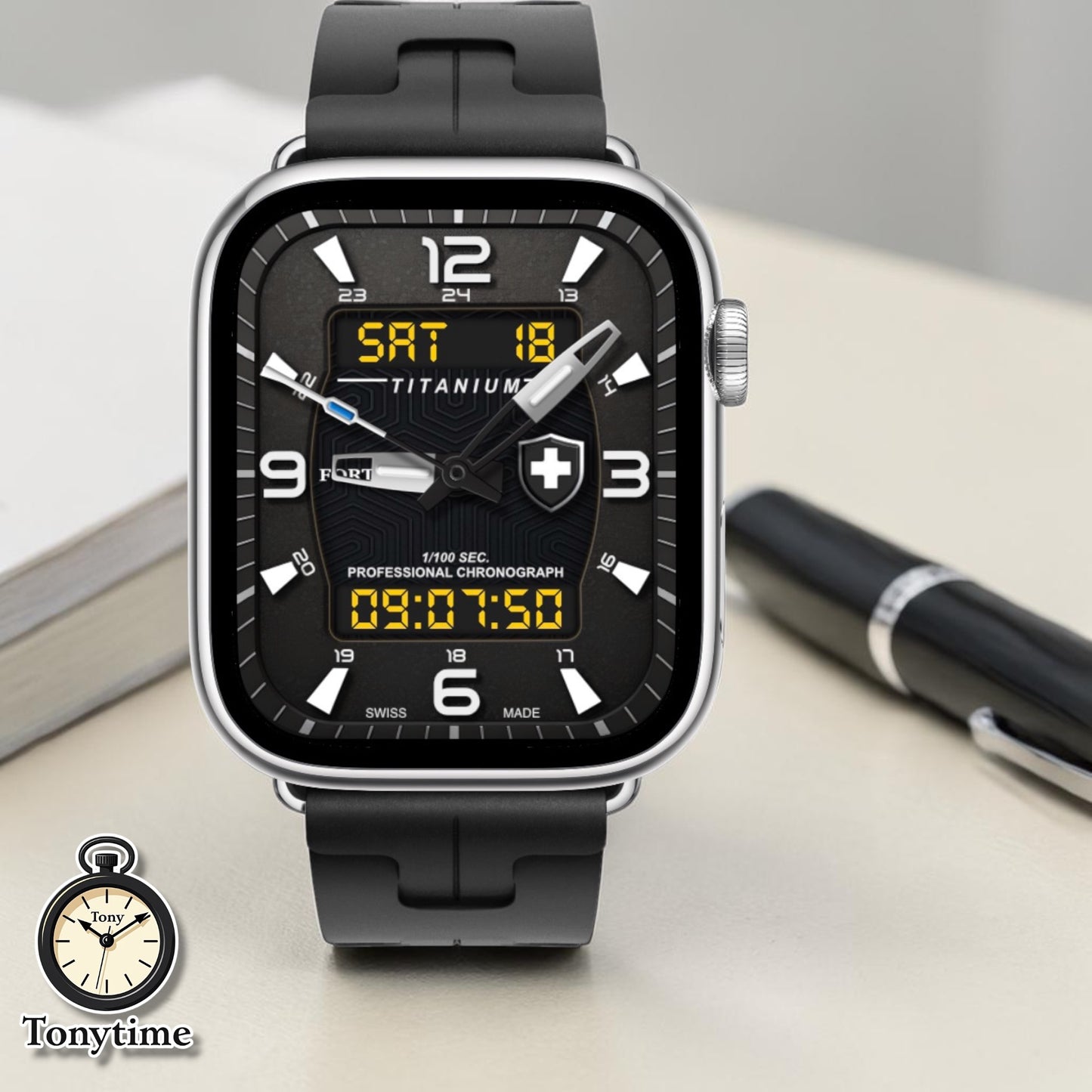 Fortress Titan Hybrid Pro Clockology Watch Face (Ultra & Series)  Advanced Hybrid Chronograph Design with Deep Dial Realism