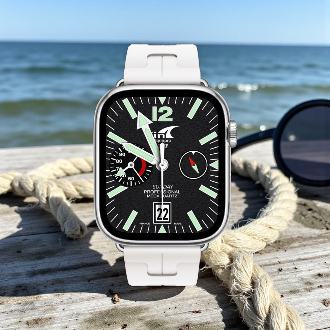 Apple Watch Diver Face – Fin Aquapro MecaDiver All Black | Night Mode Clockology Watch Face