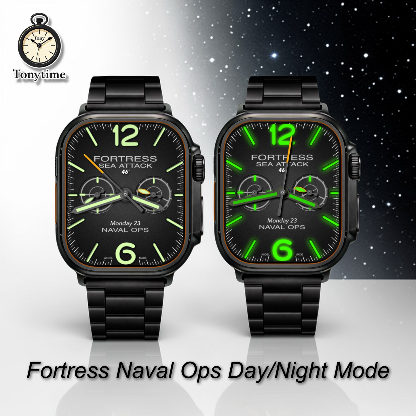 Fortress Sea Attack – Naval Ops Apple Watch Face (Day/Night Mode + Ultra/Series Compatible)