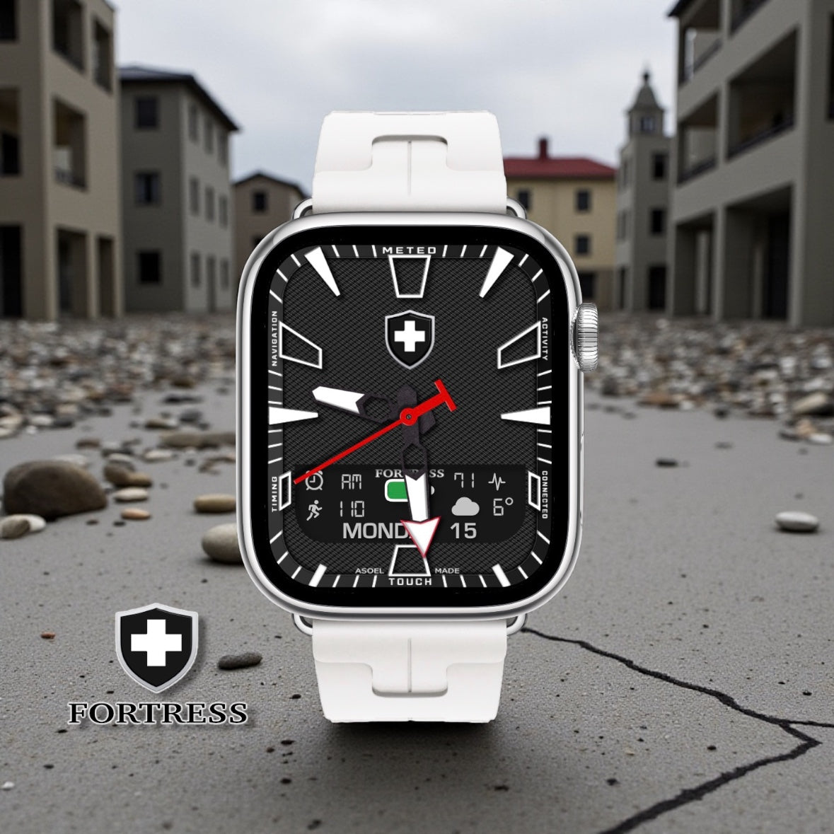 Fortress Military Apple Watch Face: Sentinel Hybrid Clockology Design