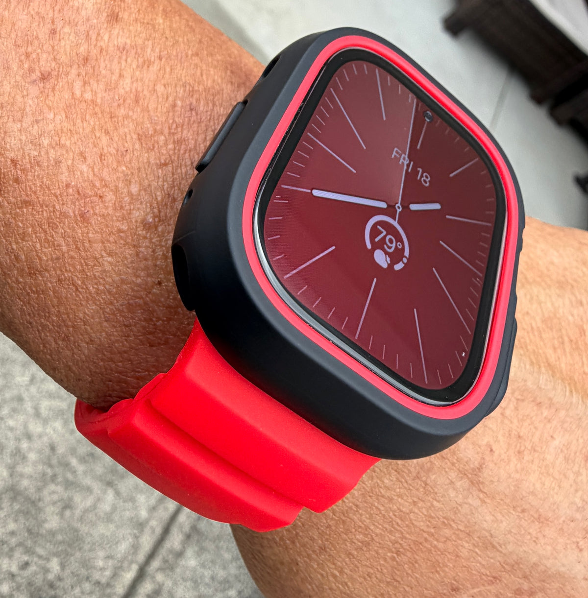 Crimson Core Mod Kit for Apple Watch Ultra 49mm Red Band Black Case Red Bezel