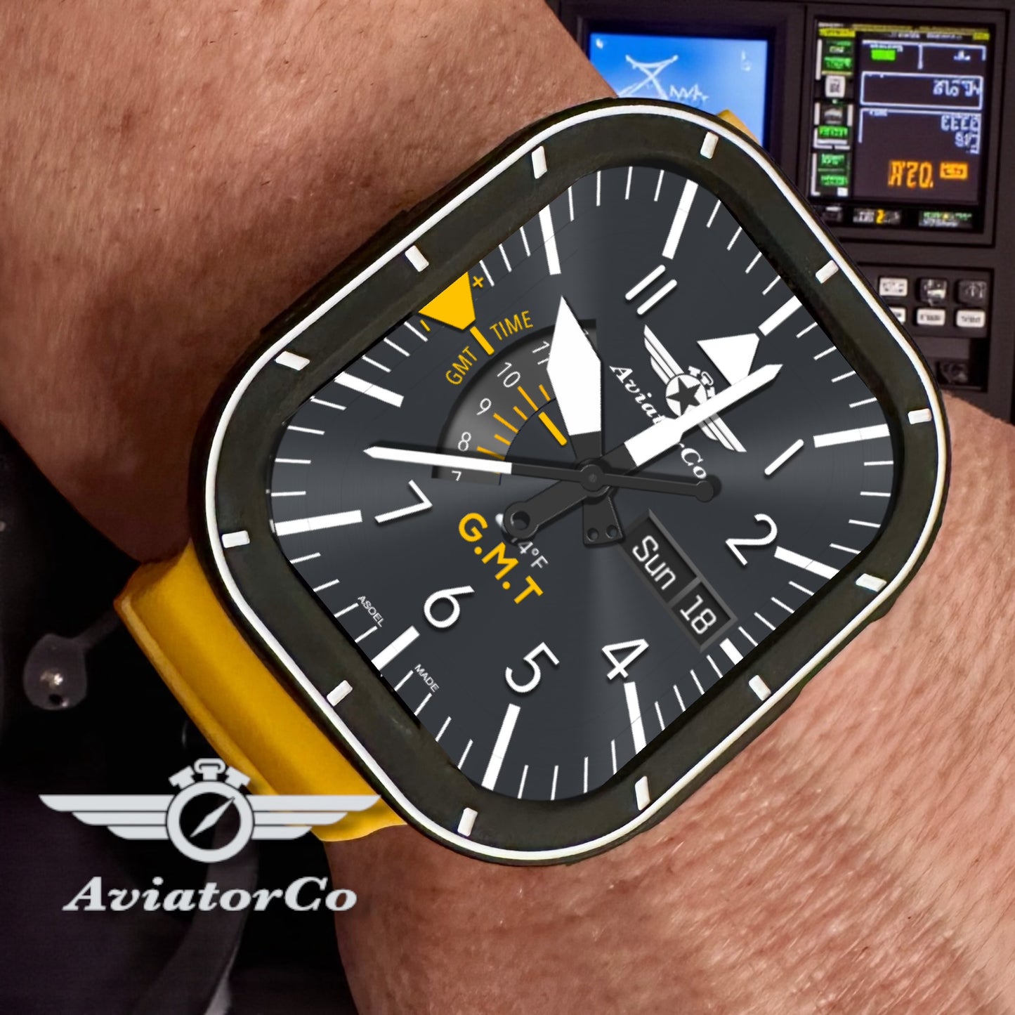 AviatorCo GMT Traveler – Silver Edition for the Apple Watch and Clockology