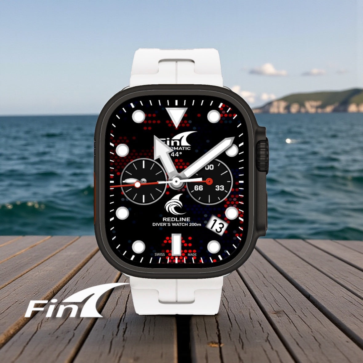 Fin Redline Pro – Luxury Diver Watch Face for Apple Watch Ultra & Series