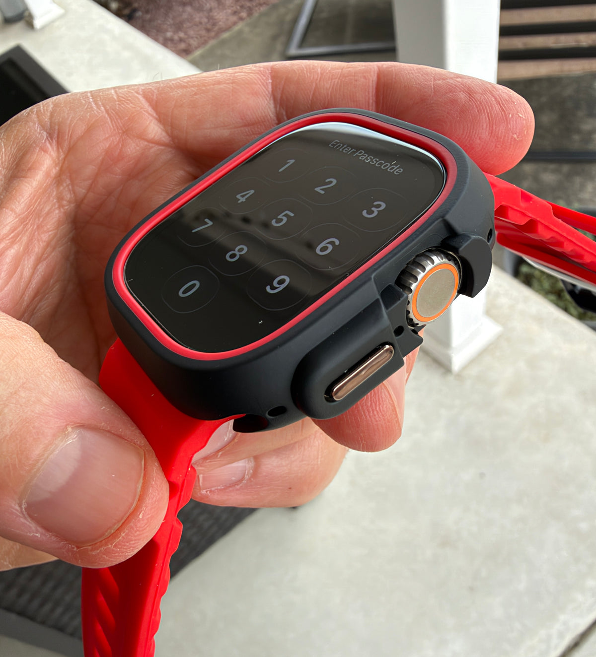 Crimson Core Mod Kit for Apple Watch Ultra 49mm Red Band Black Case Red Bezel