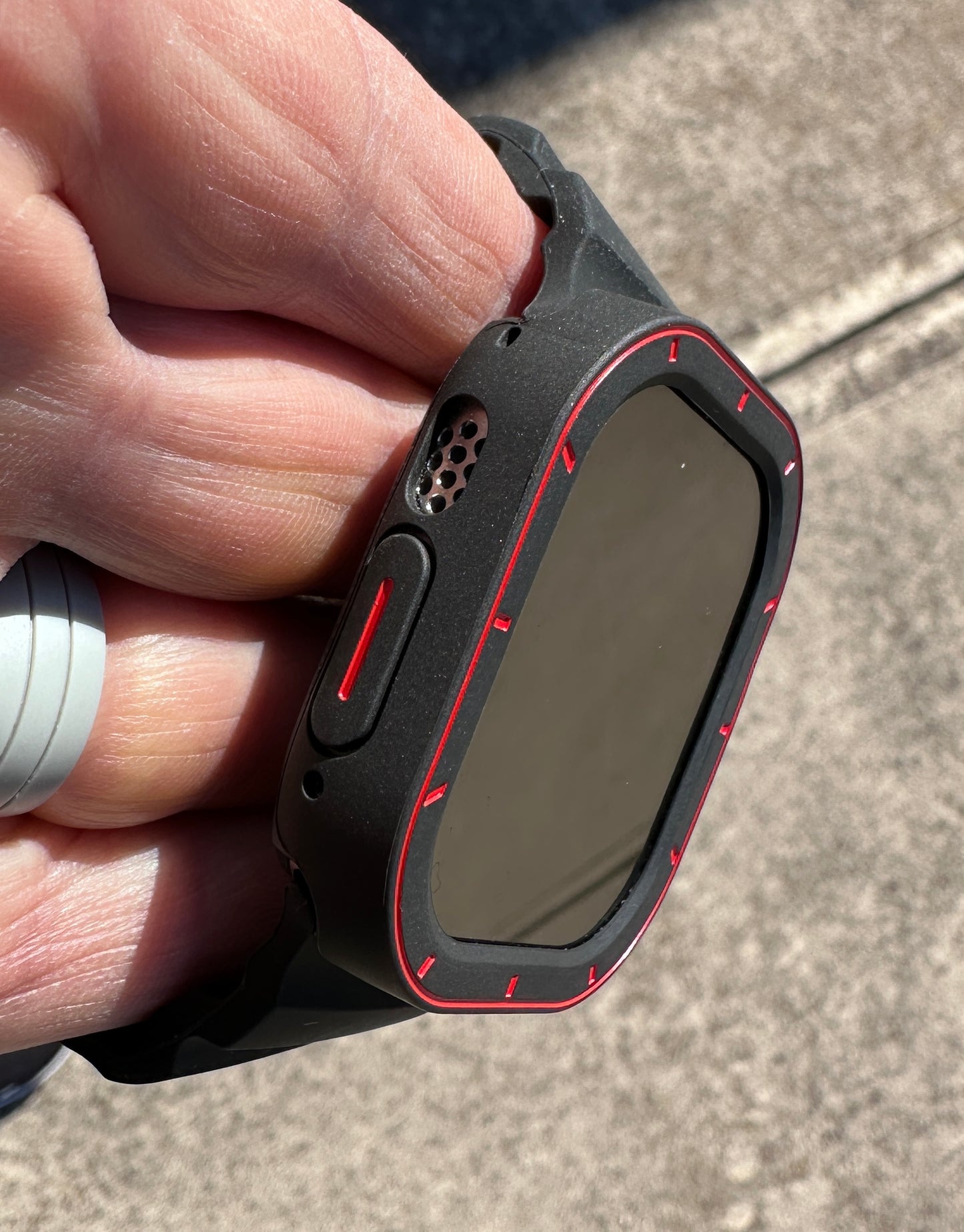 Apple Watch Ultra Modification Kit – Crimson Stealth – Rugged Silicone Band + Case – 49mm