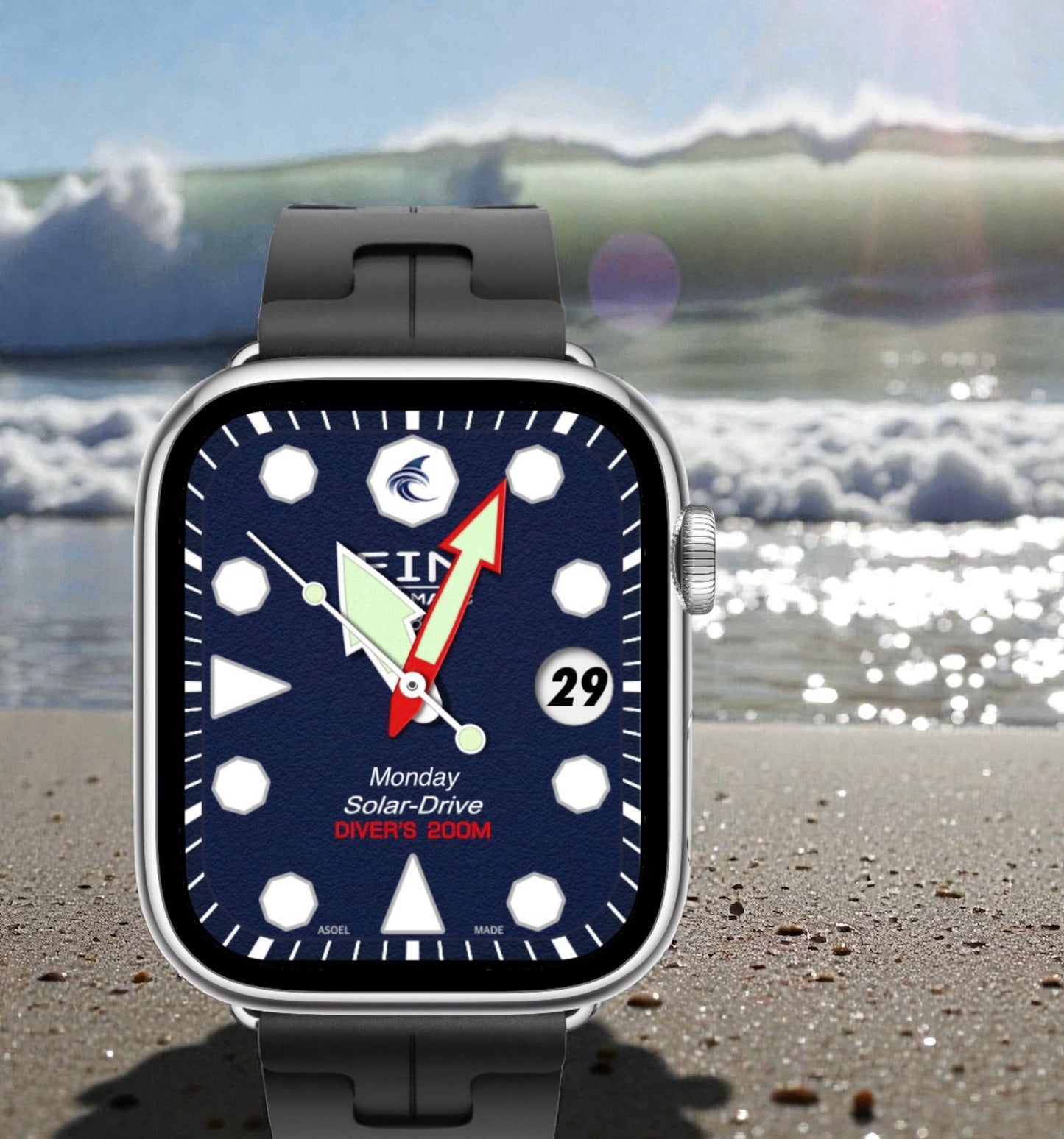 Fin Orcinus Professional Dive Custom Watch Face for Clockology