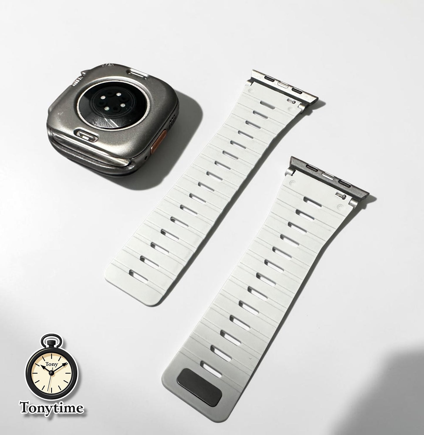 AeroFlex Gunmetal Piano Modification Kit Apple Watch Ultra 49mm Custom Blue Sport Band + Hard Case with Screen Protector
