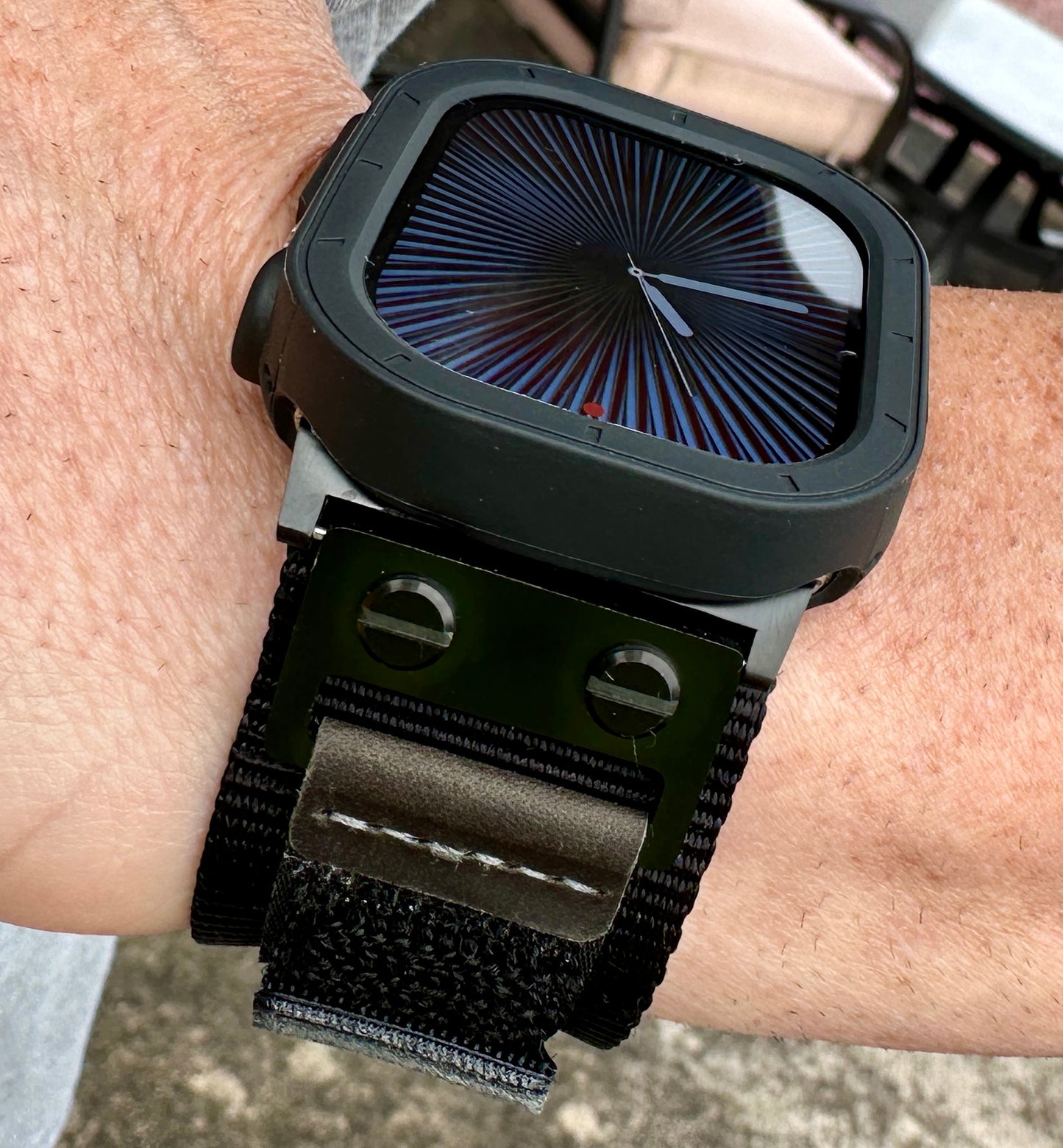 Apple Watch Ultra Stealth Recon Modification Kit Black Tactical Nylon Band TPU Case 49mm
