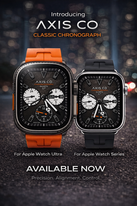 Axis Co Classic Chronograph Watch Face – Vintage Style for Apple Watch Ultra & Serie