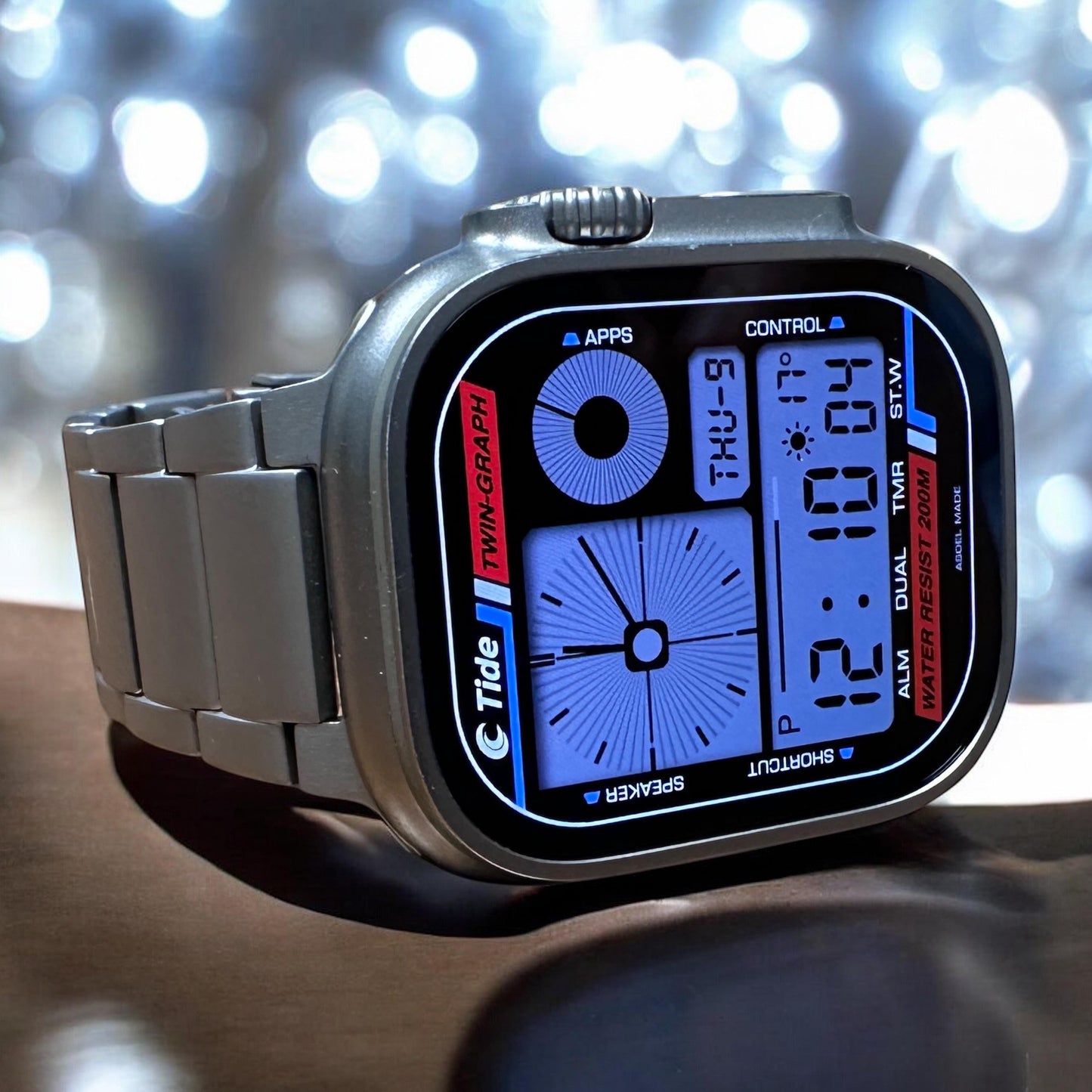 Tide Twin Graph Apple Watch Face - Clockology Digital Smartwatch Design