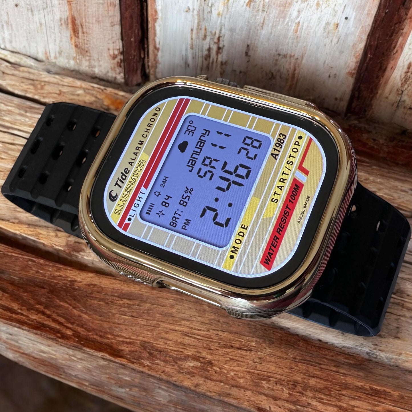 Retro Tide Alarm Chrono Apple Watch Face (Clockology App)