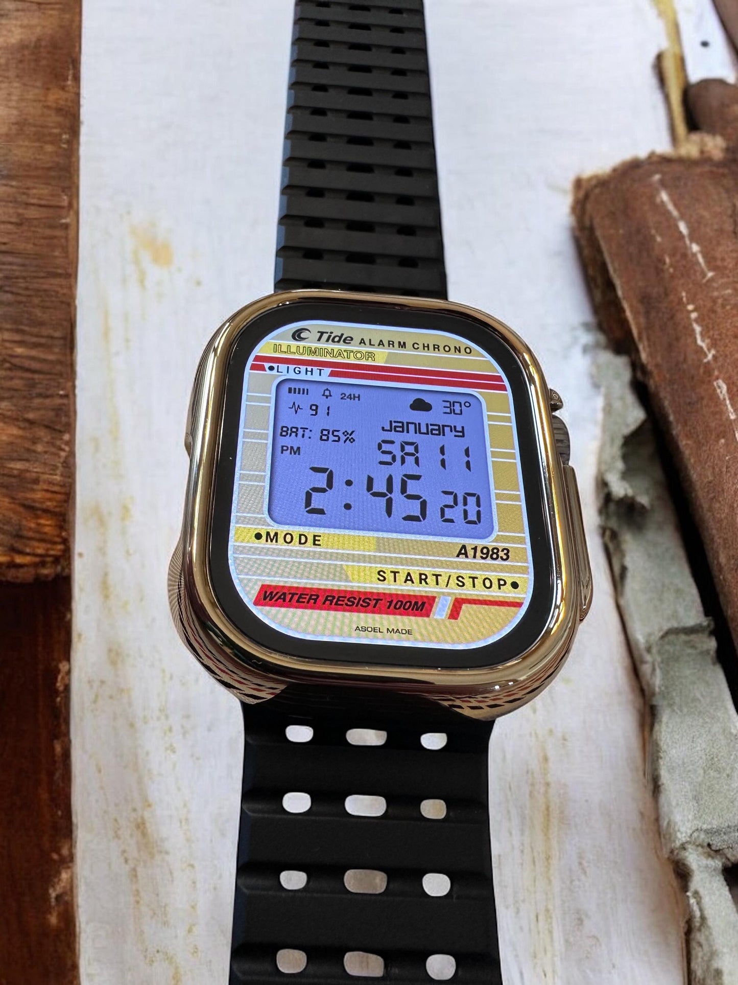 Retro Tide Alarm Chrono Apple Watch Face (Clockology App)
