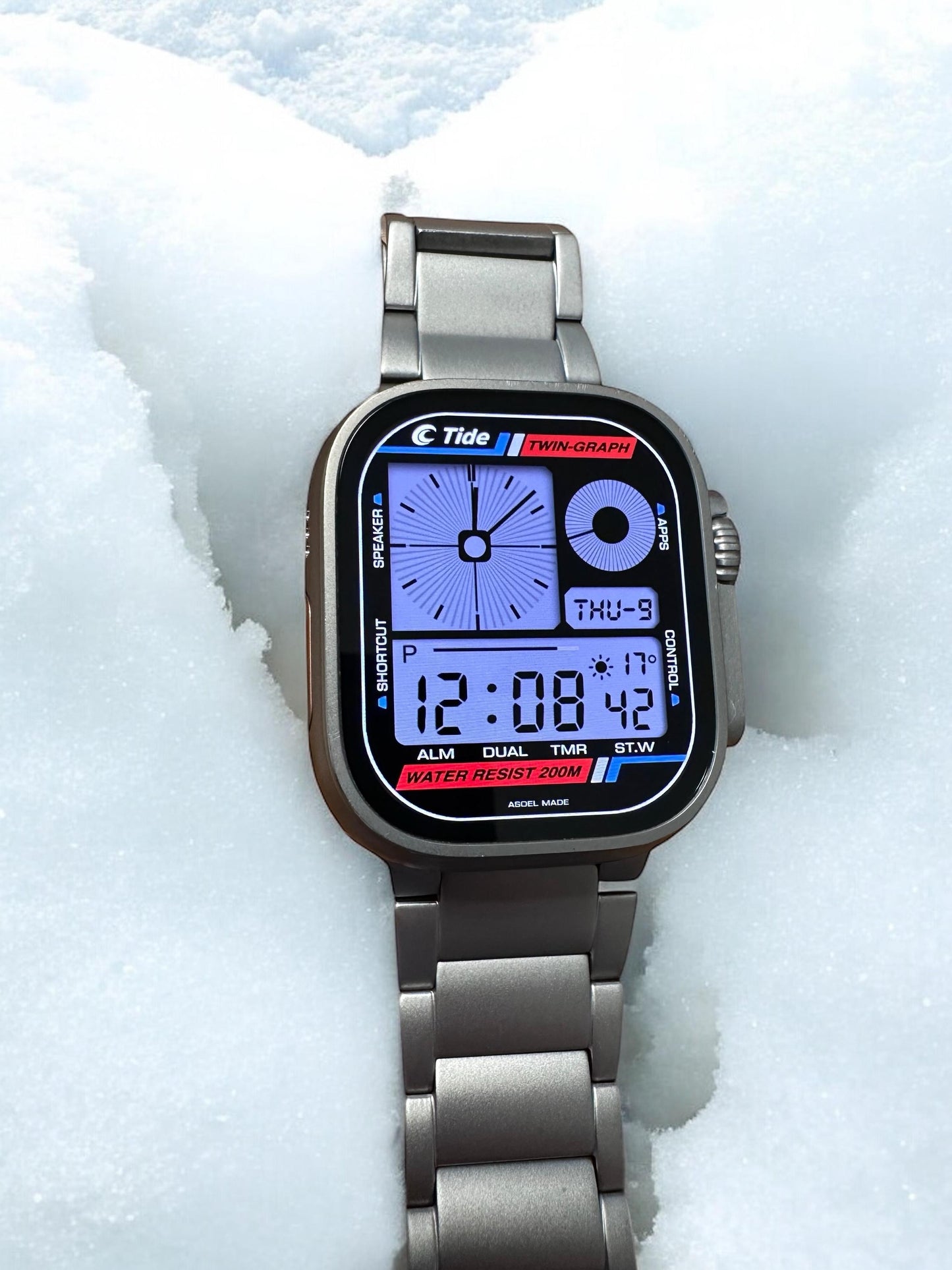 Tide Twin Graph Apple Watch Face - Clockology Digital Smartwatch Design