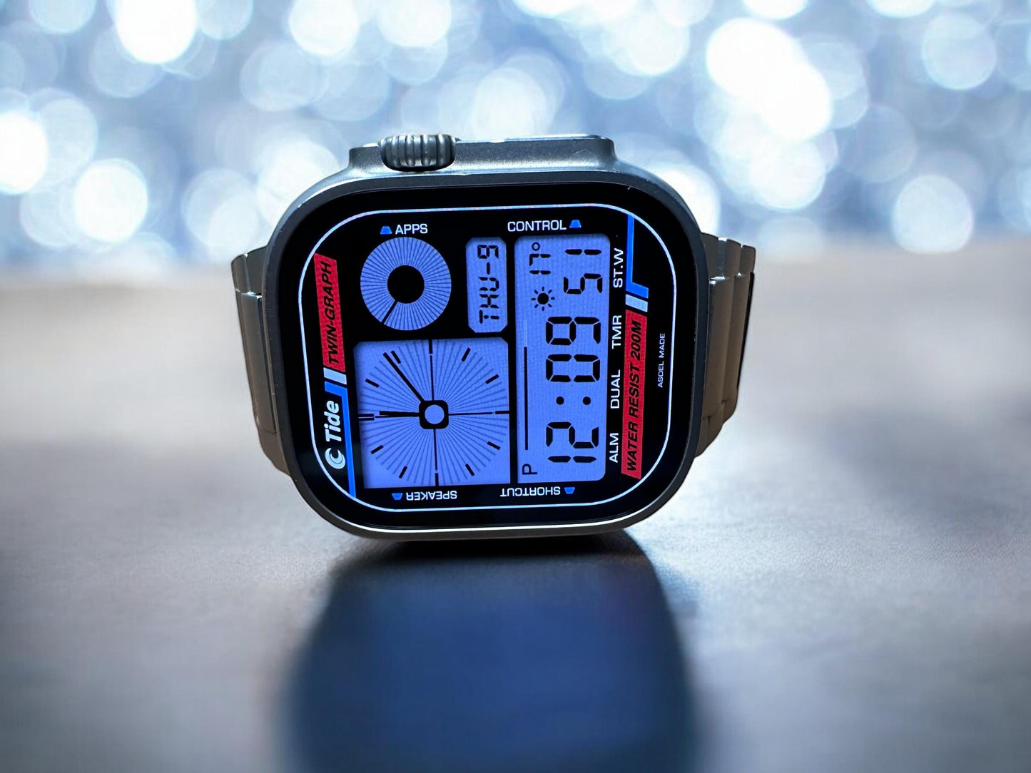 Tide Twin Graph Apple Watch Face - Clockology Digital Smartwatch Design