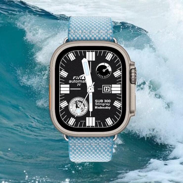 Fin Dive Apple Watch Face: NUMA Clockology Design (Digital Download)