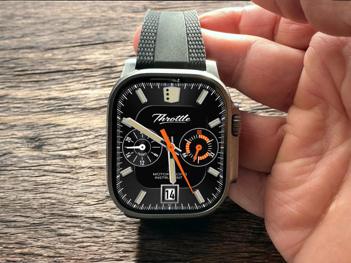 Apple Watch faces Clockology  Premium Apple Watch faces for smartwatch Top-rated watch face designs Throttle Racing Watch