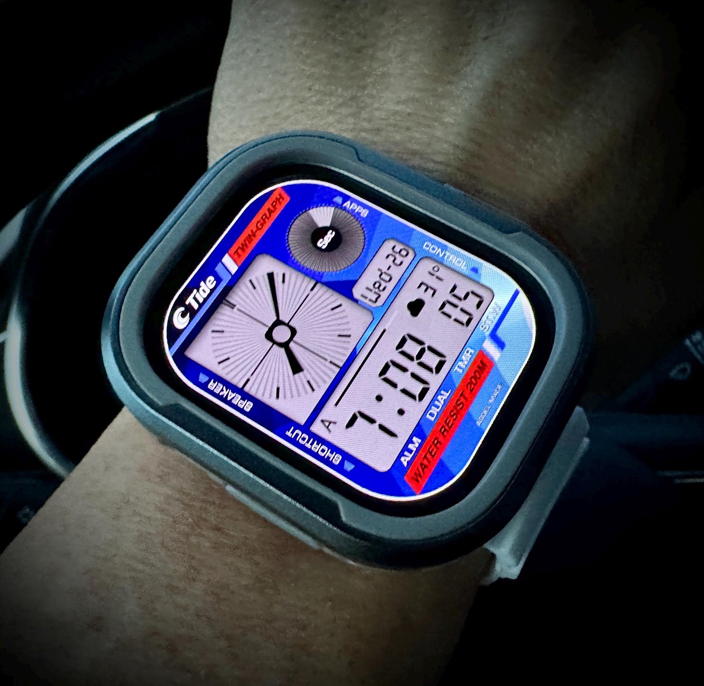 Tide Twin Graph V2 Apple Watch Face - Clockology Digital Watch