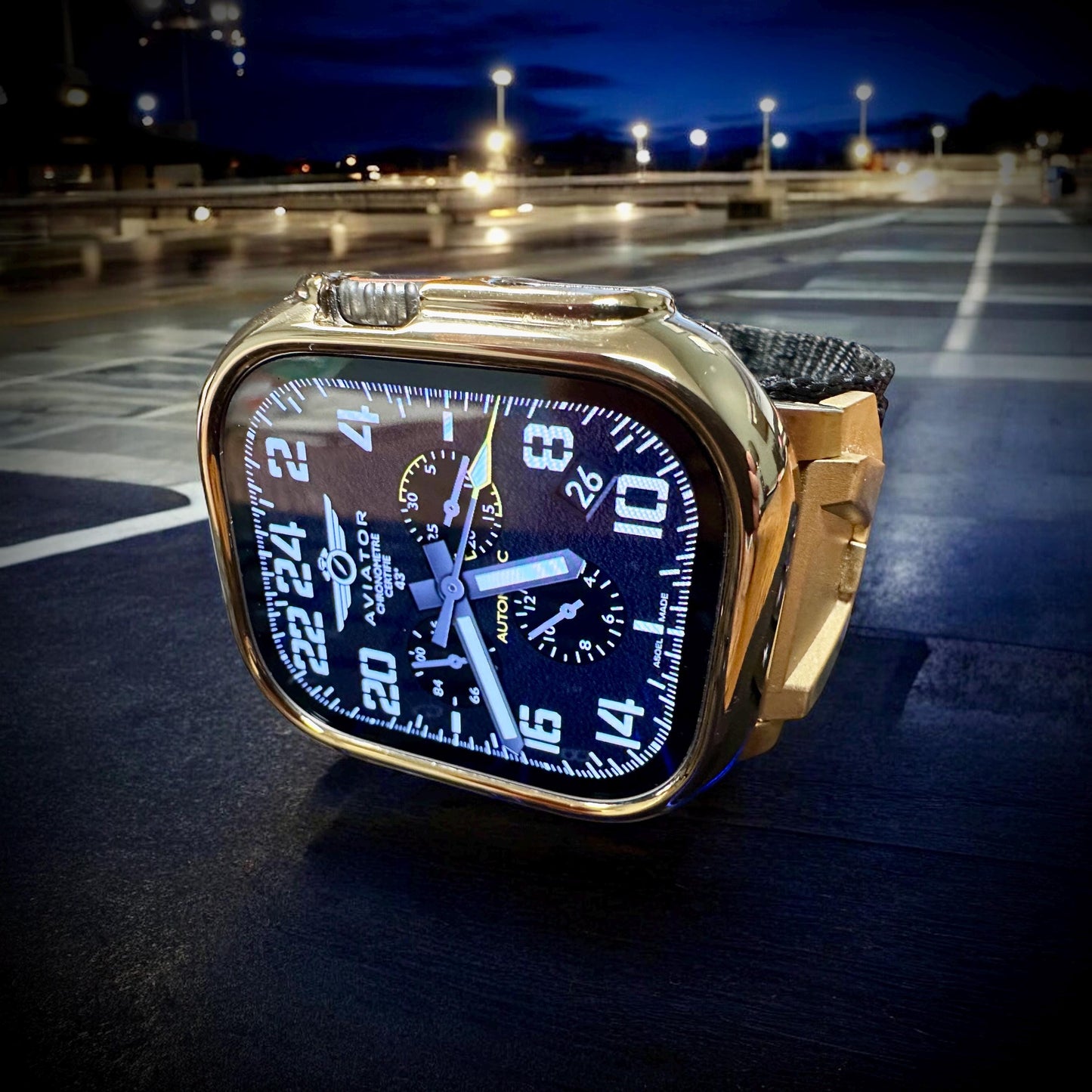 Aviator Flight Apple Watch Face: Military Time Clockology Design