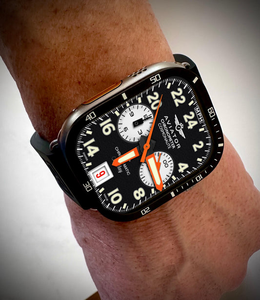Aviator Flight Apple Watch Face: Military Time Clockology Design