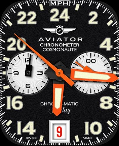 Aviator Flight Apple Watch Face: Military Time Clockology Design