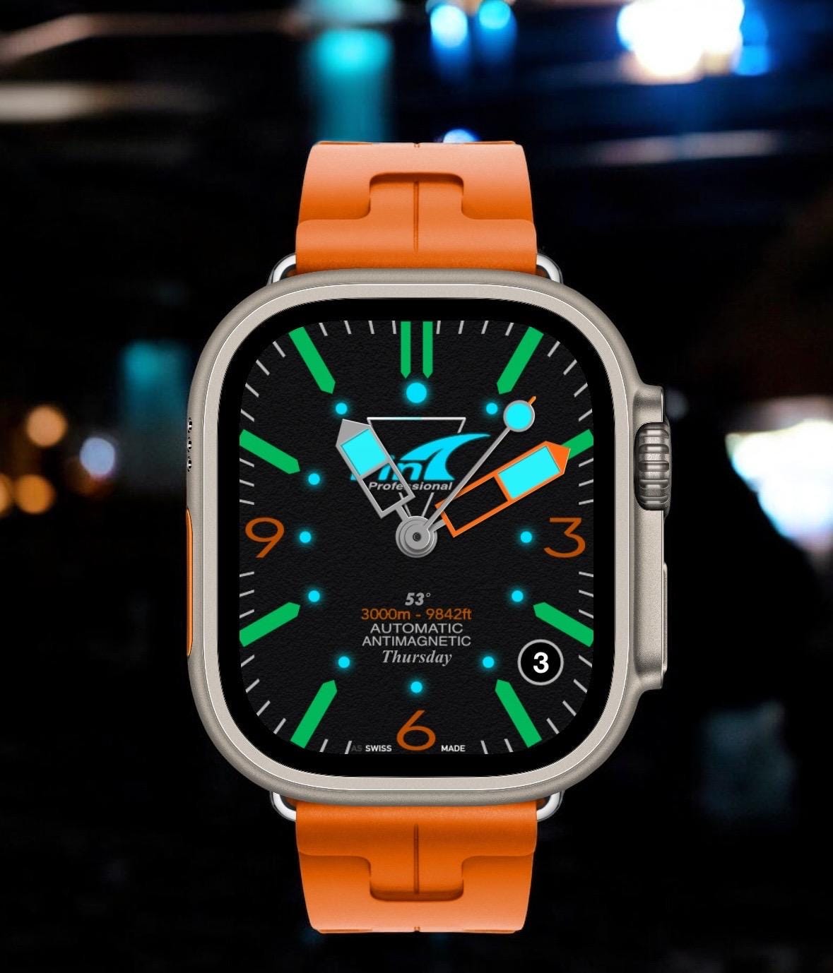 Fin Dive Apple Watch Face: Depth Star Clockology Design