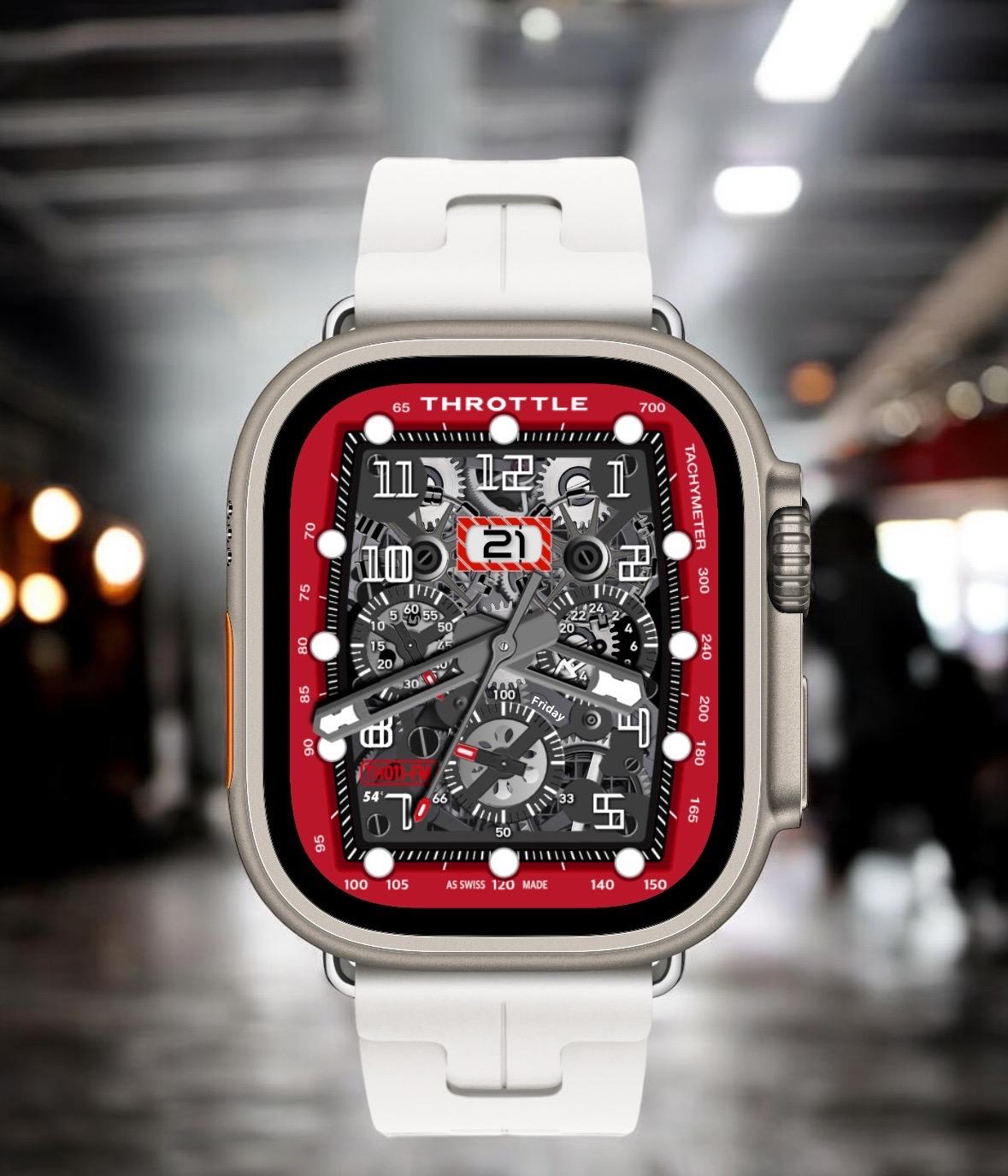Apple Watch faces Clockology  Premium Apple Watch faces for smartwatch Top-rated watch face designs Throttle Racing Watch