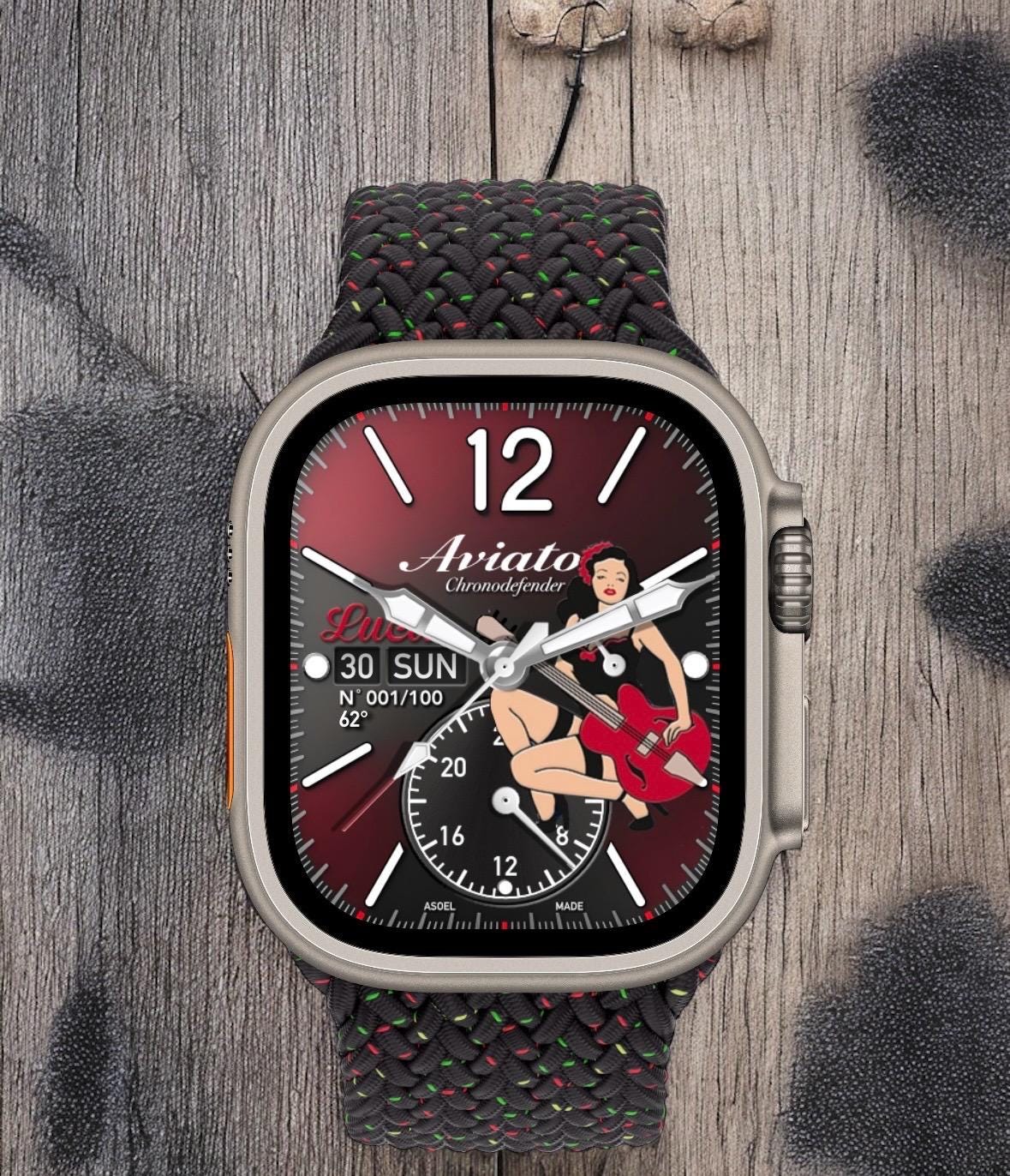 Aviator Chronodefender Apple Watch Face: Lucia Edition (Clockology)