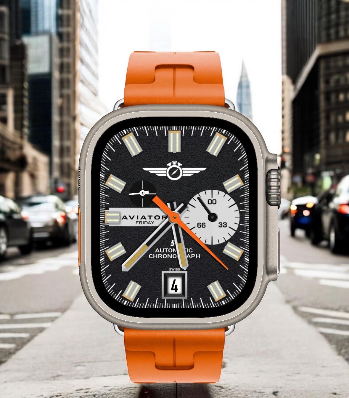 Aviator Flight Apple Watch Face: Vintage Clockology Design