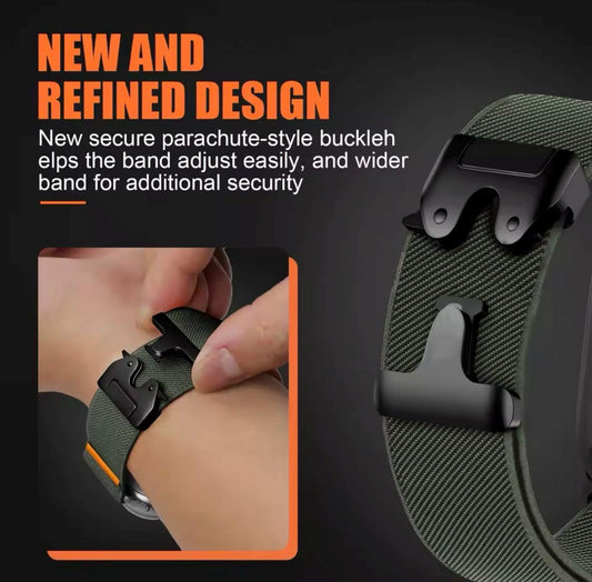 Elastic Apple Watch Band: Parachute Buckle, Stretchy Nylon (38/40/41mm)