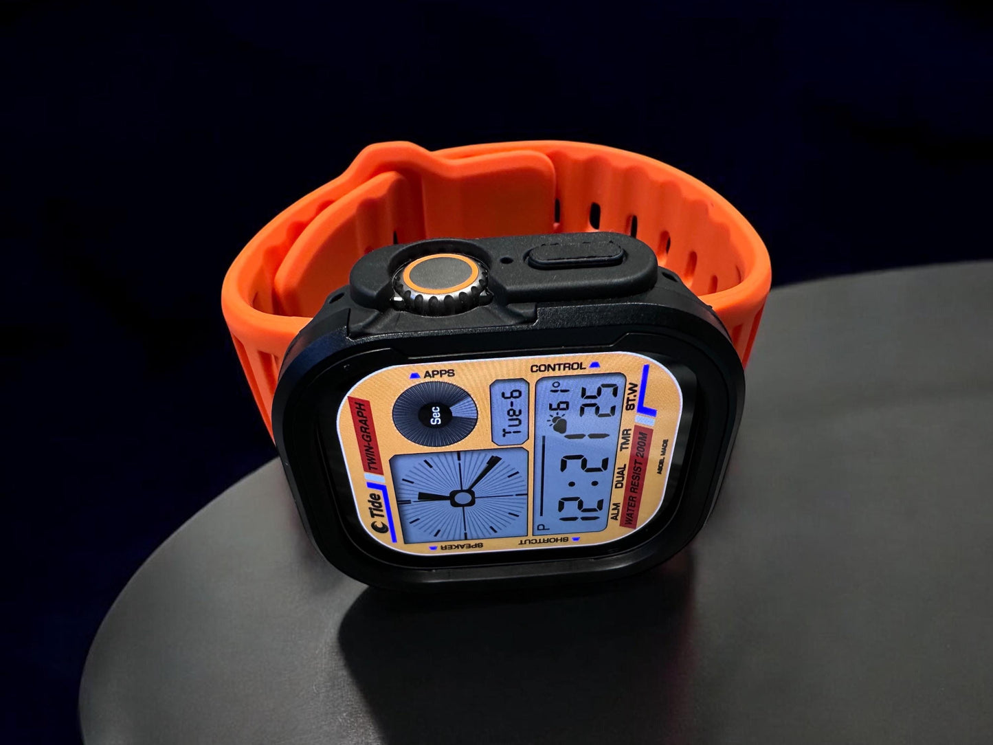 Tide Twin Graph V3 Apple Watch Face: Customizable Digital Clockology (Download)