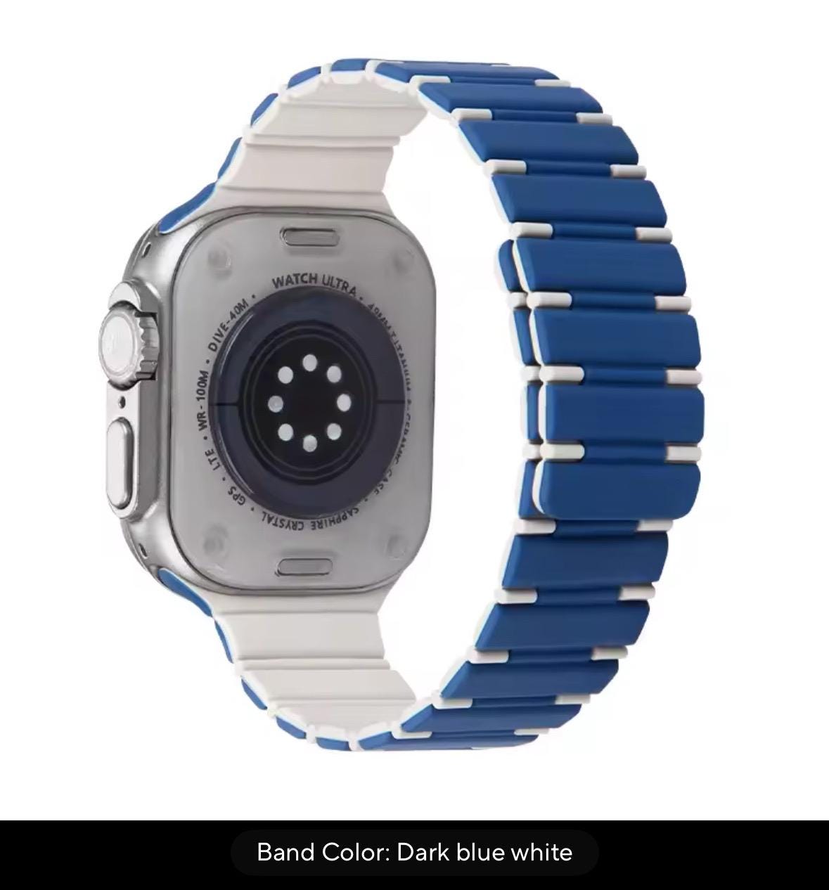 Two-Tone Silicone Magnetic Sport Band for Apple Watch: 42-49mm