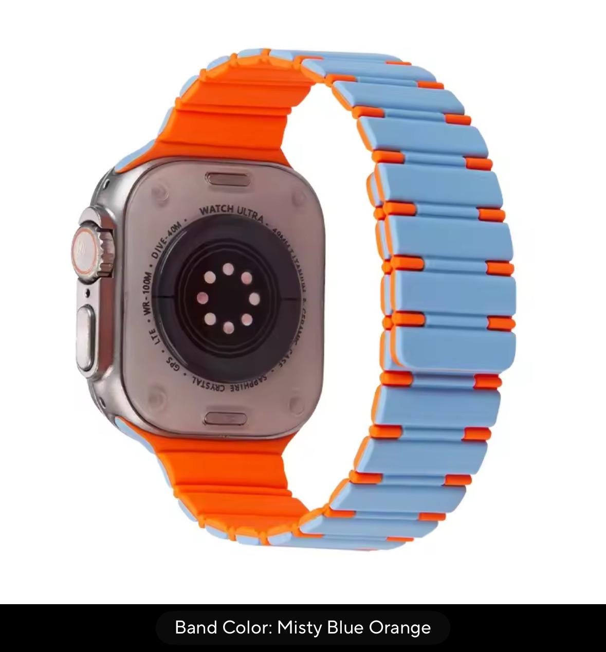 Two-Tone Silicone Magnetic Sport Band for Apple Watch: 42-49mm