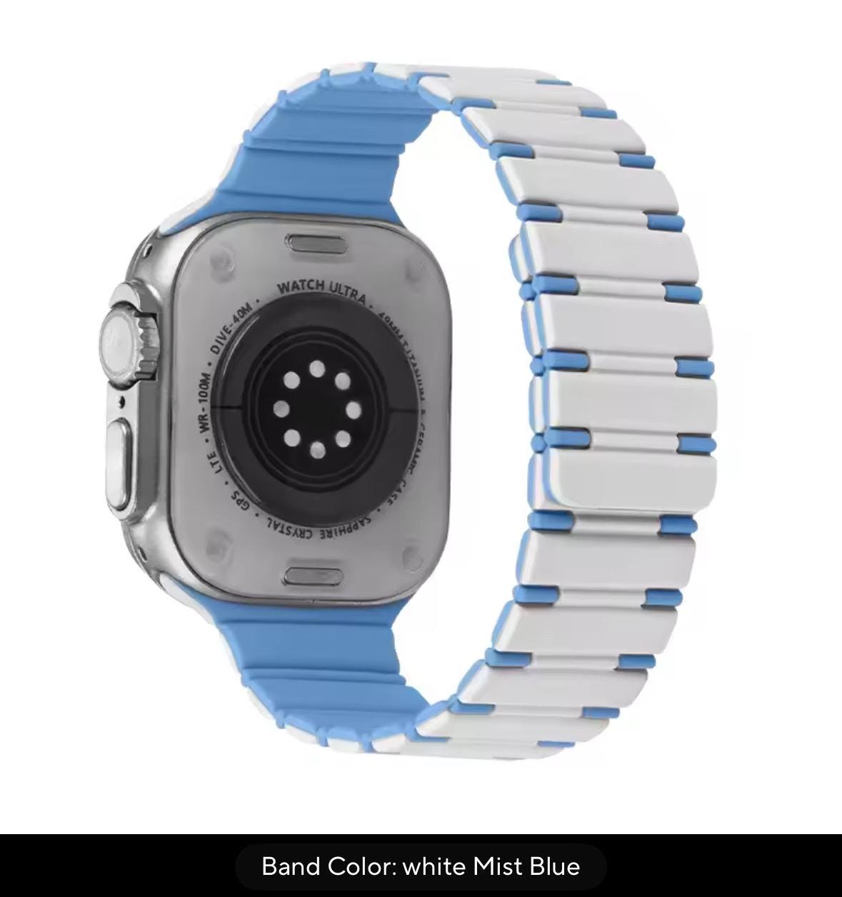 Two-Tone Silicone Magnetic Sport Band for Apple Watch: 42-49mm