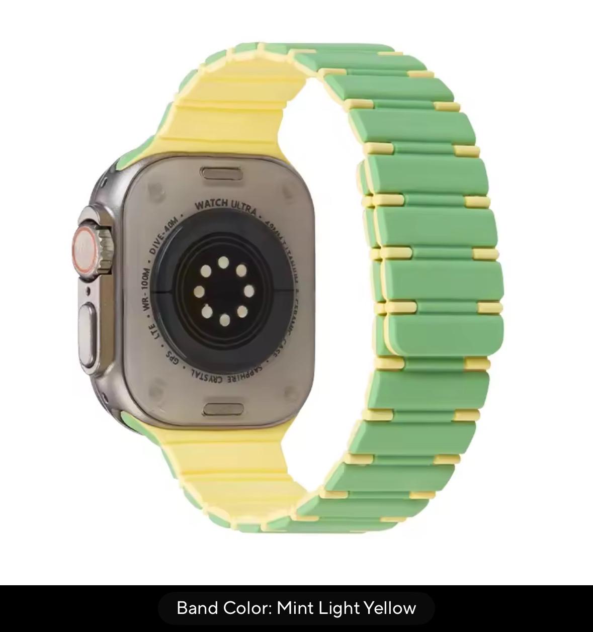 Two-Tone Silicone Magnetic Sport Band for Apple Watch: 42-49mm