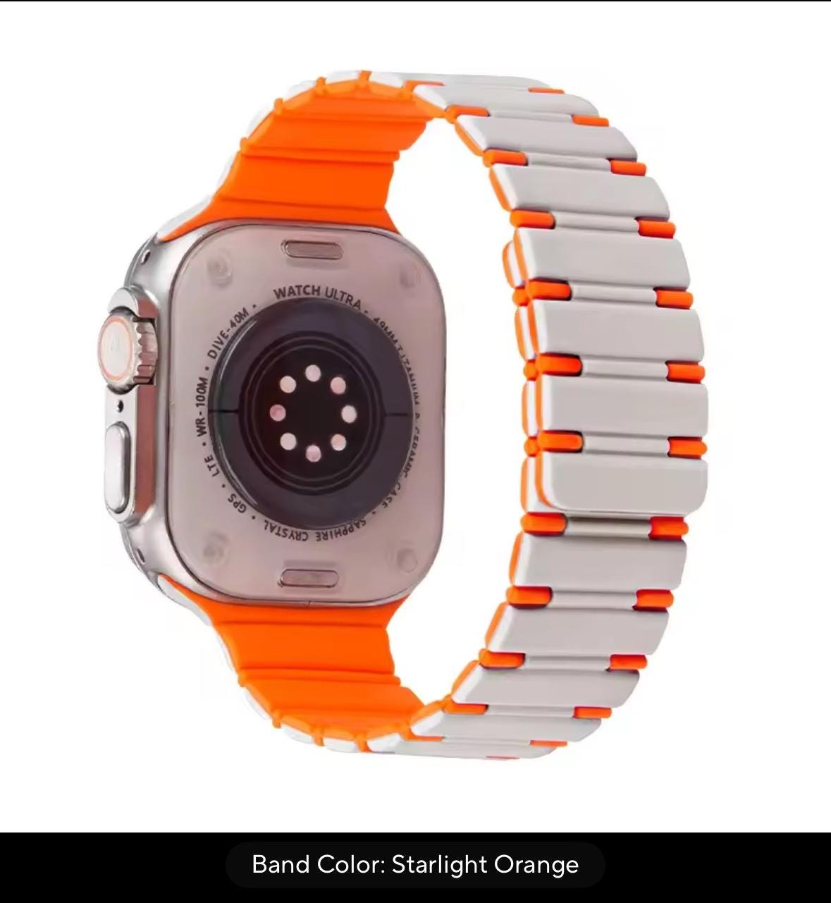 Two-Tone Silicone Magnetic Sport Band for Apple Watch: 42-49mm