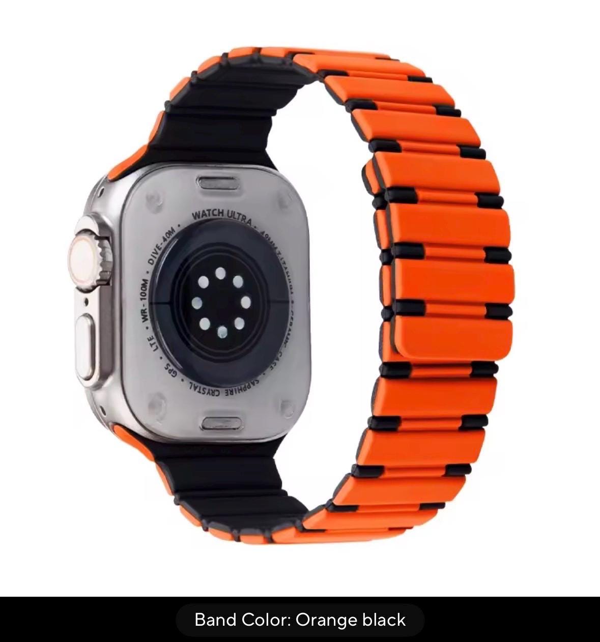 Two-Tone Silicone Magnetic Sport Band for Apple Watch: 42-49mm