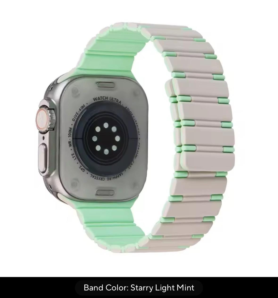 Two-Tone Silicone Magnetic Sport Band for Apple Watch: 42-49mm